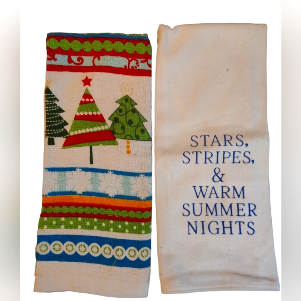 Christmas and Fourth of July Tea Towel Set